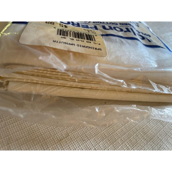 Vintage Wamsutta No-Iron Percale King Pillowcases 60% Combed Cotton 40% Polyeste - Picture 6 of 11